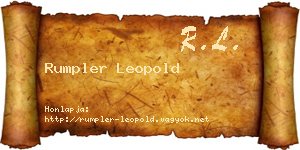 Rumpler Leopold névjegykártya